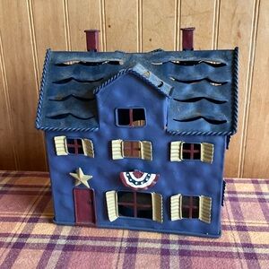 Kohl’s Home Decor tin house tealight holder
